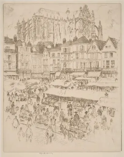 La Place, Beauvais, by Joseph Pennell
