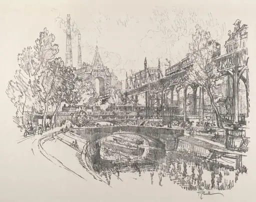 Landwehr Canal, Berlin, by Joseph Pennell