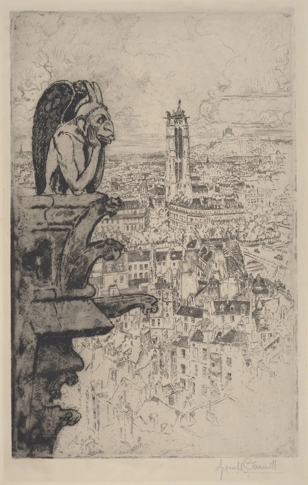 Le Stryge, by Joseph Pennell, ink, 1893