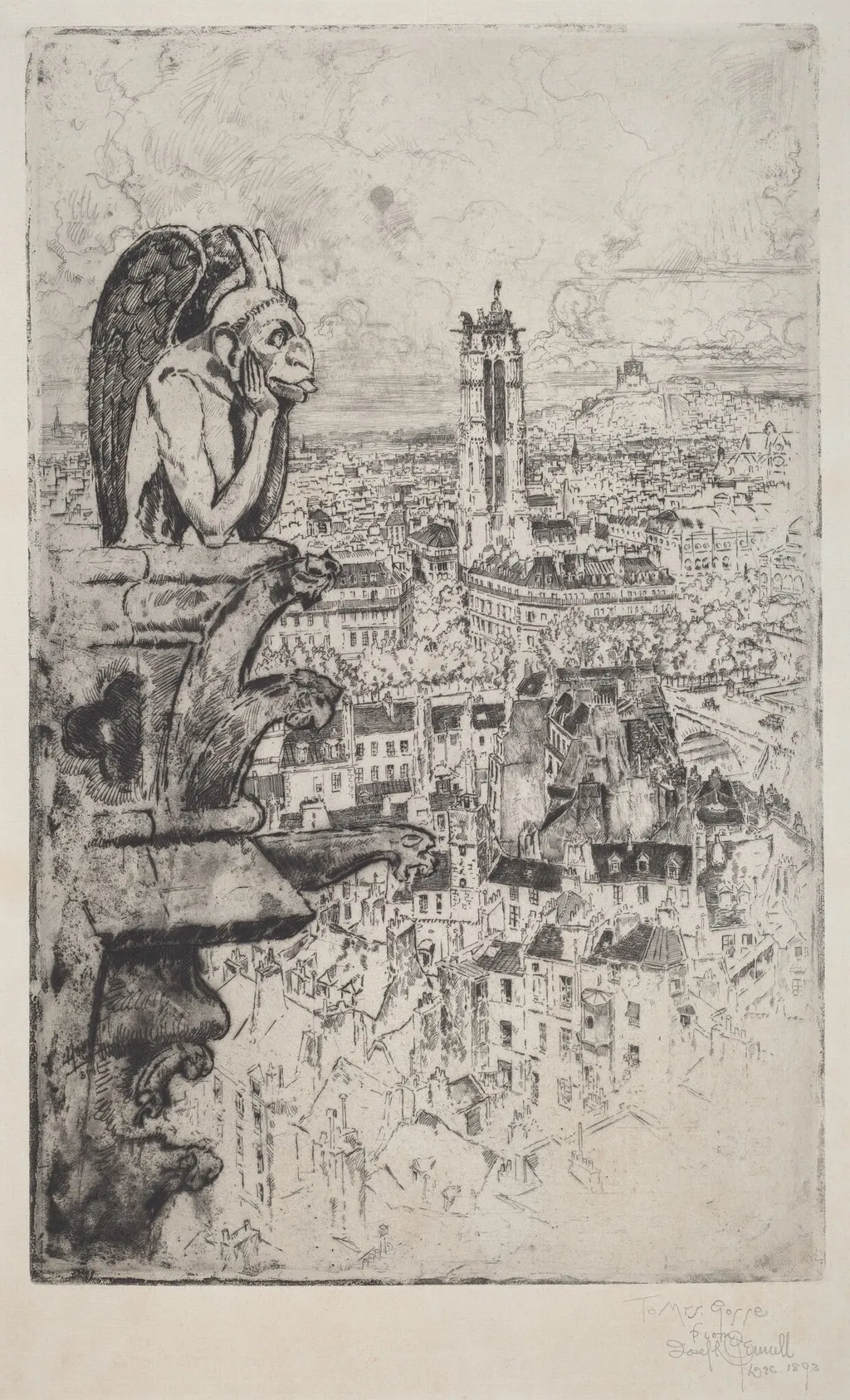 Le Stryge, by Joseph Pennell, ink, 1893