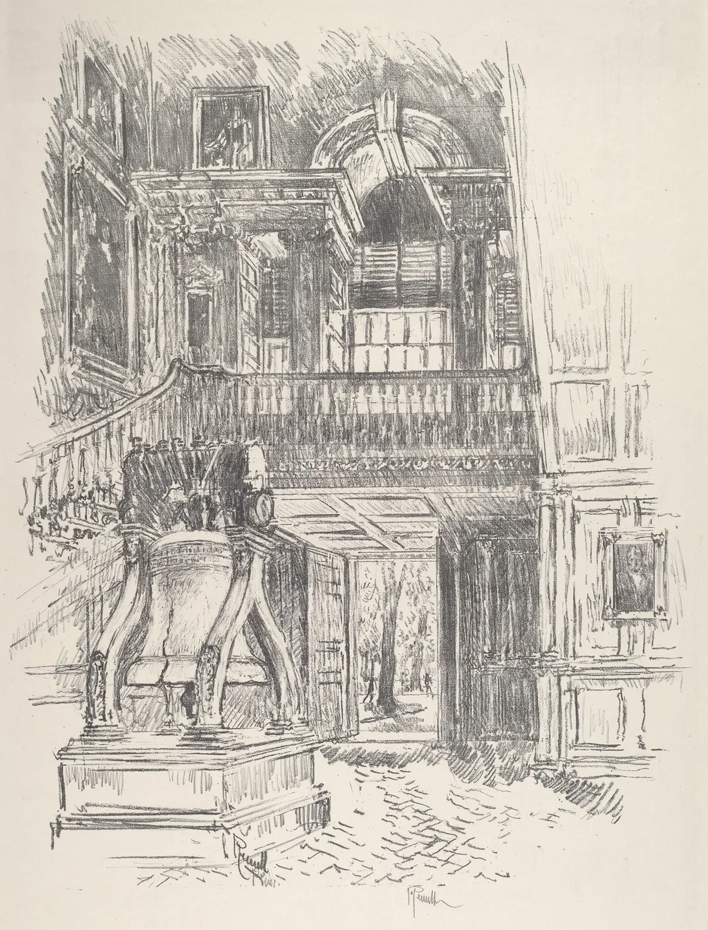 Liberty Bell, by Joseph Pennell, ink, 1912