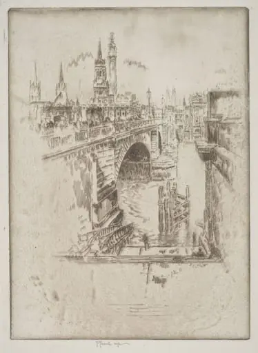London Bridge Stairs, by Joseph Pennell