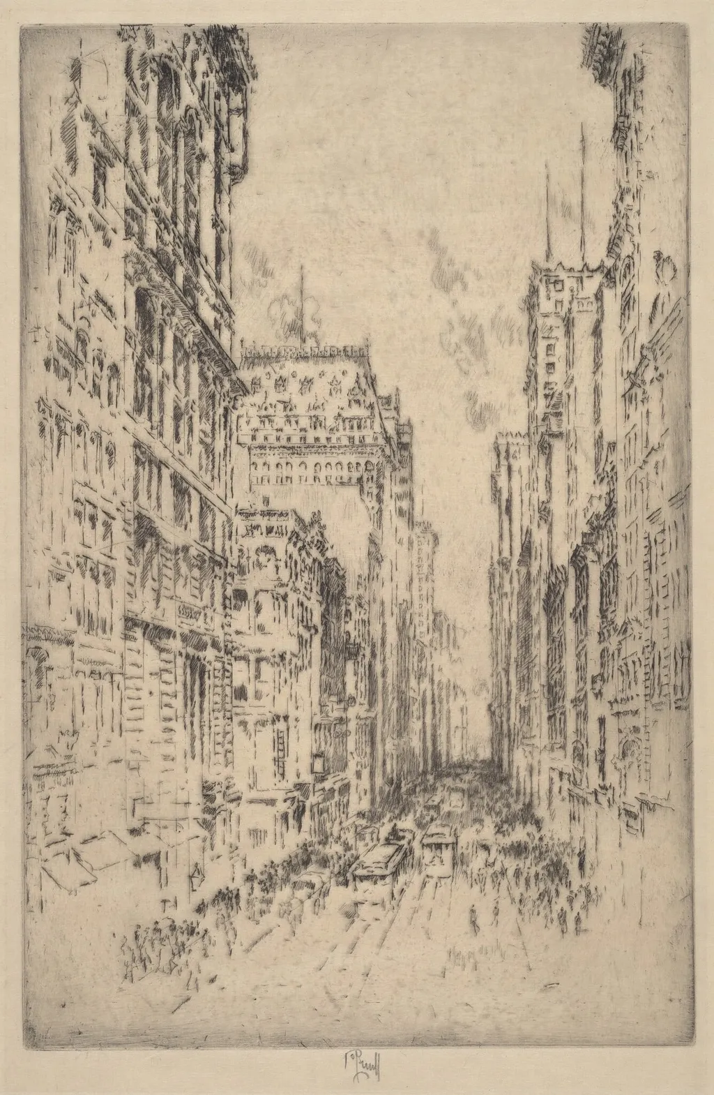 Lower Broadway, by Joseph Pennell, ink, 1904
