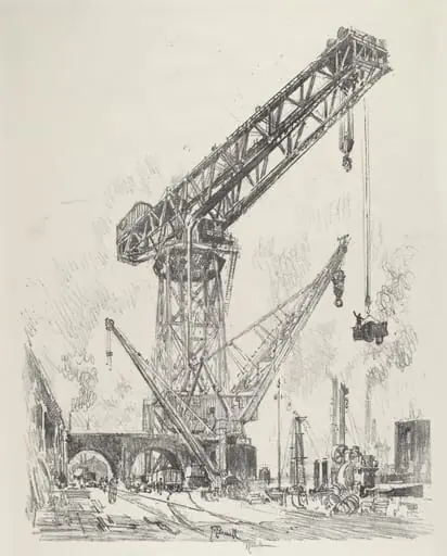Made in Germany, the Great Crane, by Joseph Pennell