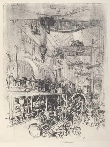Making a Turbine Engine, by Joseph Pennell