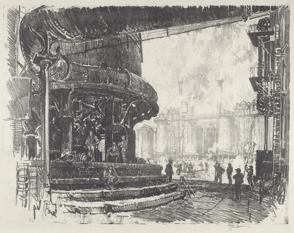 Making Pig-Iron, by Joseph Pennell, ink, 1916