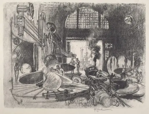 Making Propeller Blades, by Joseph Pennell