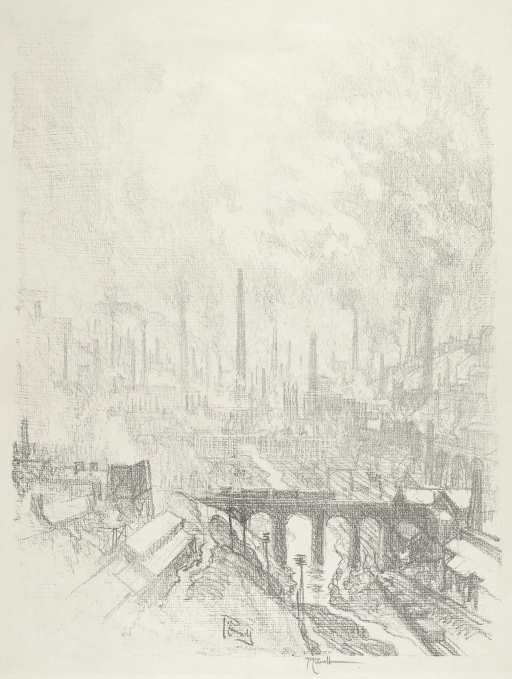 Munitions City, No.I, by Joseph Pennell, ink, 1916