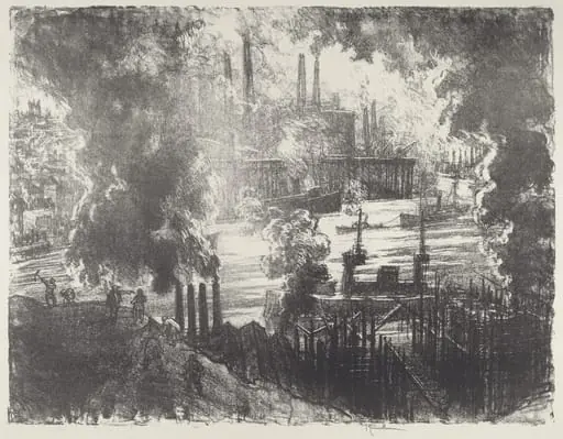Munitions River, by Joseph Pennell