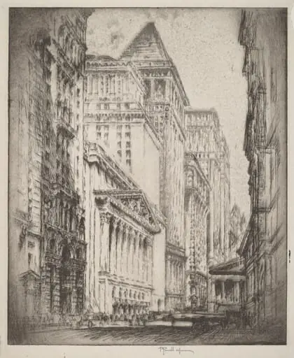 New York Stock Exchange, by Joseph Pennell