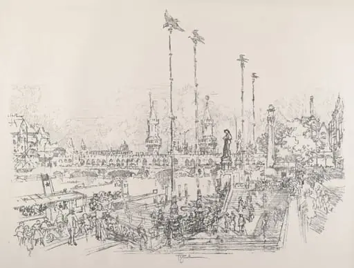 Oberbaum-Brucke, Berlin, by Joseph Pennell