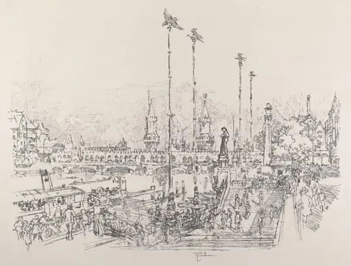 Oberbaum-Brucke, Berlin, by Joseph Pennell