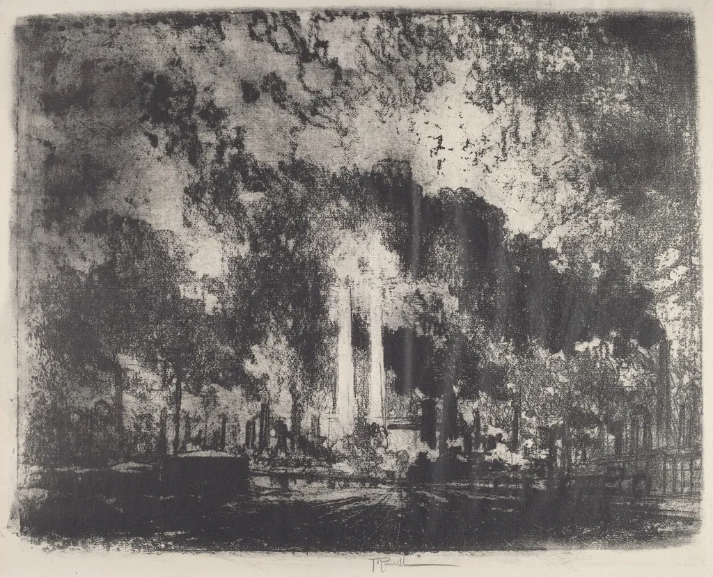 Oil Refining, Whiting, Indiana, by Joseph Pennell, ink, 1915
