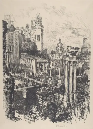 Old and New Rome, Victor Emanuel Monument, by Joseph Pennell