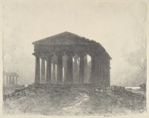 Paestum, Evening, by Joseph Pennell