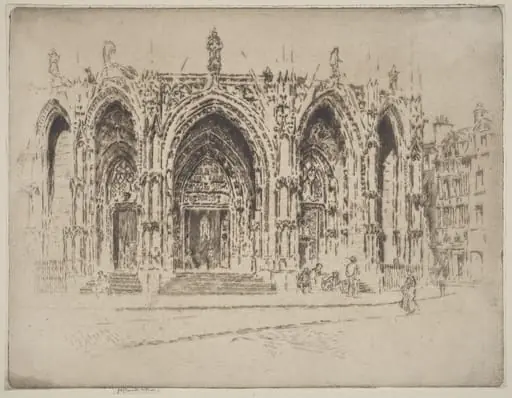 Porch of San Maclou, Rouen, by Joseph Pennell