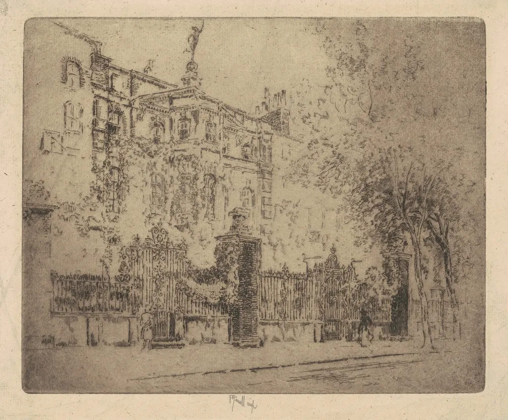 Rossetti's House, by Joseph Pennell, ink, 1906