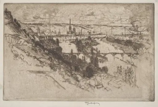 Rouen, from Bon Secours, by Joseph Pennell