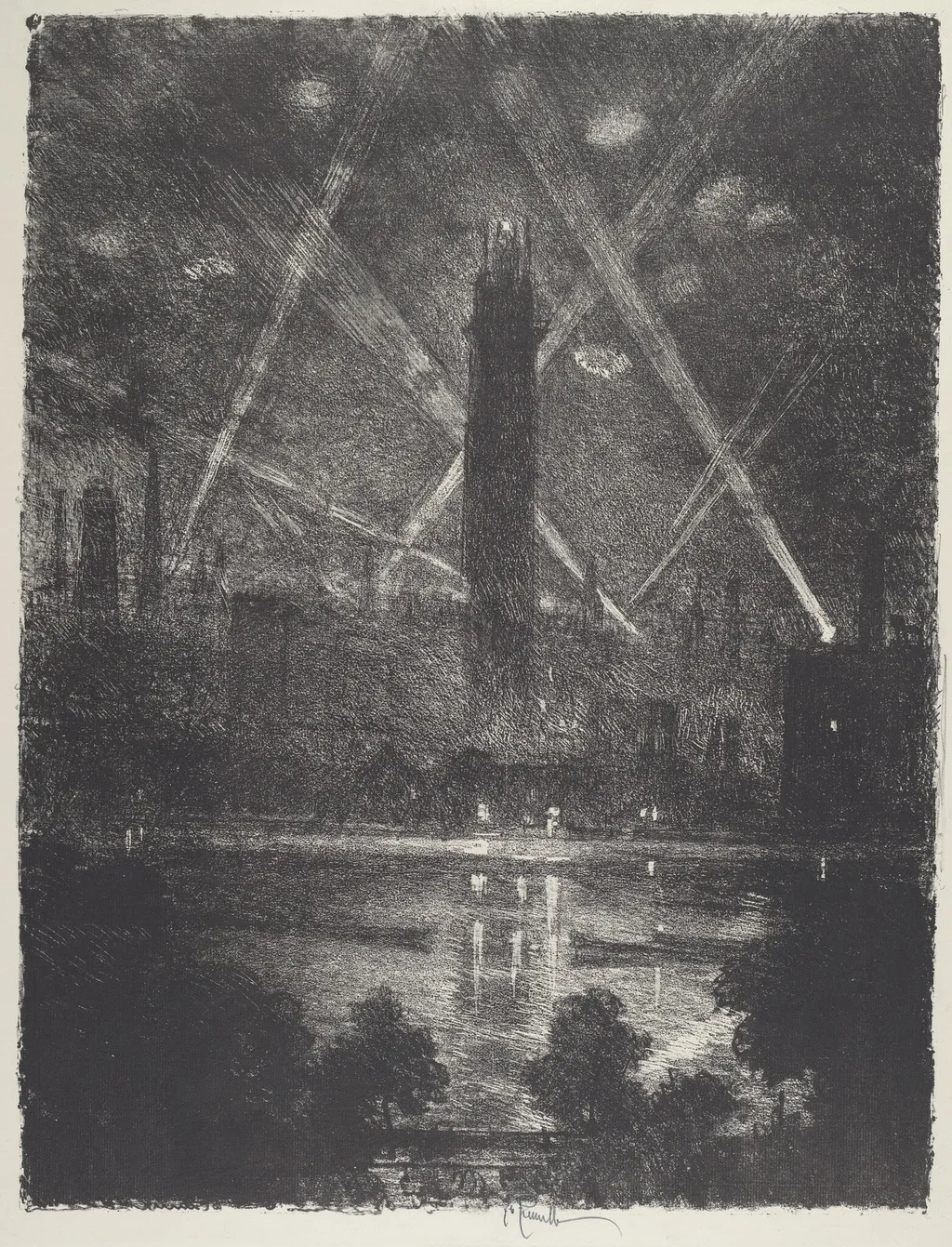 Shot, by Joseph Pennell, ink, 1916
