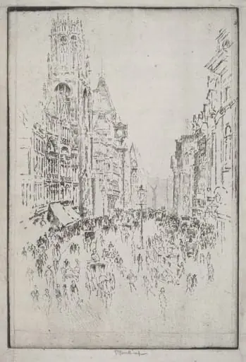 St. Dunstan's, Fleet Street, by Joseph Pennell