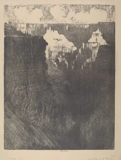 Sunset Cities in the Canyon, by Joseph Pennell