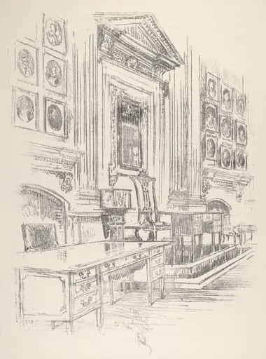 Table and Chair, Signers' Room, Independence Hall, by Joseph Pennell