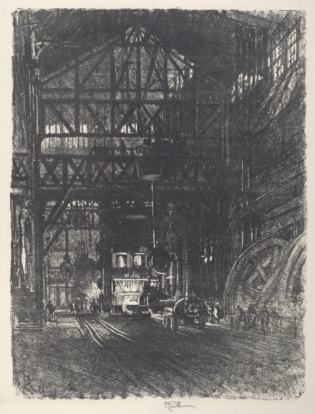 The Armour Plate Press, by Joseph Pennell, ink, 1917