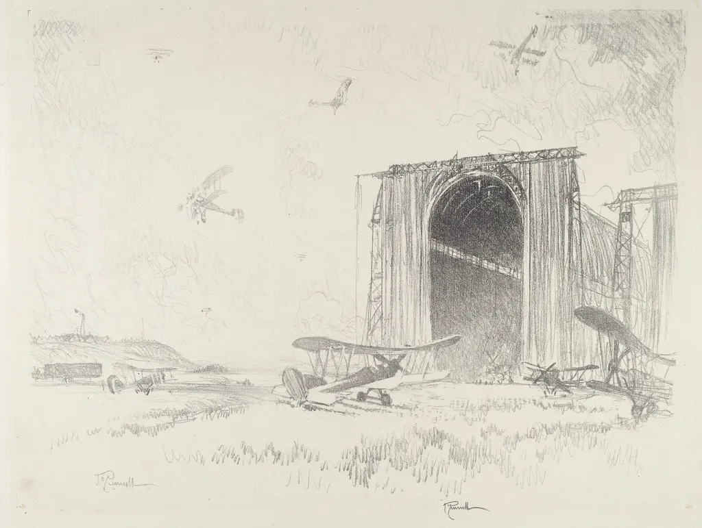 The Balloon-Shed, by Joseph Pennell, ink, 1916