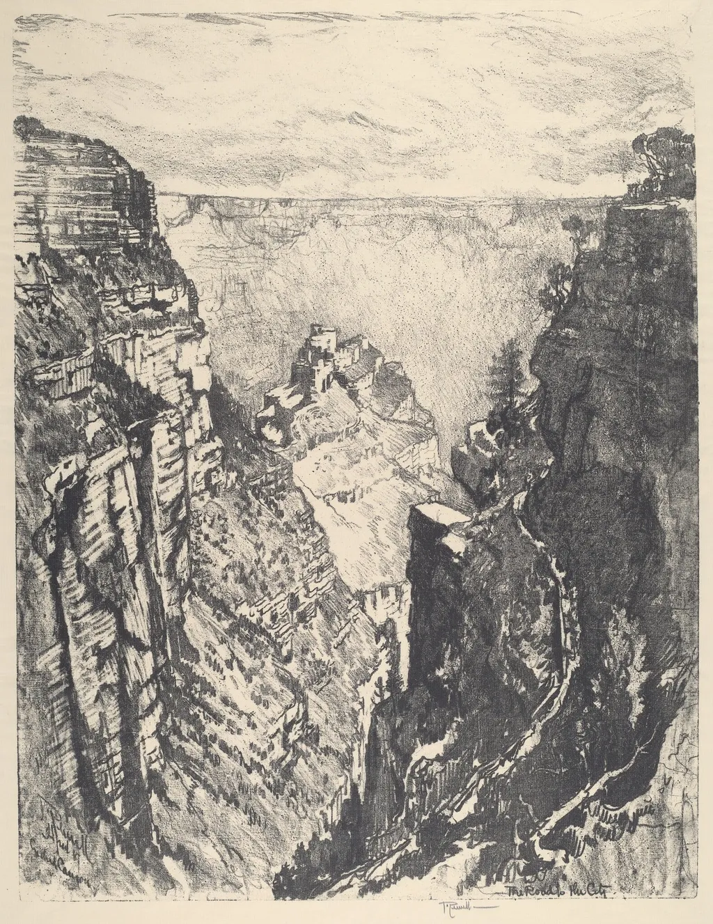 The Bright Angel Trail, by Joseph Pennell, ink, 1912
