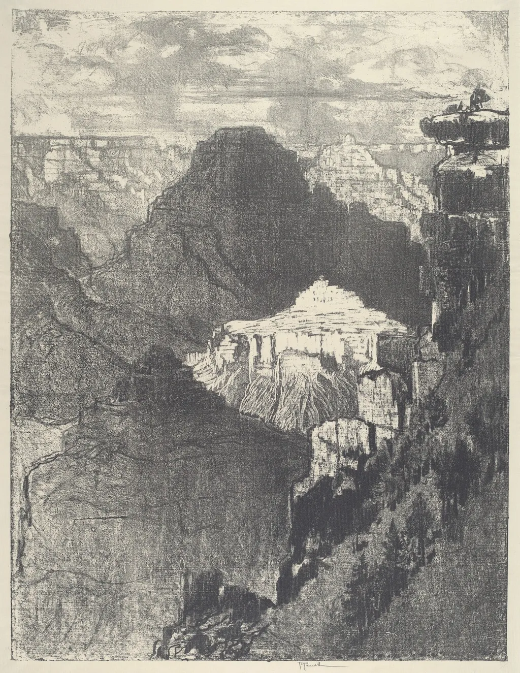 The City under the Black Mountain, by Joseph Pennell, ink, 1912