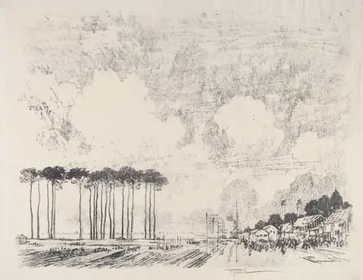 The Embarkation Camp, the Classic Grove, by Joseph Pennell