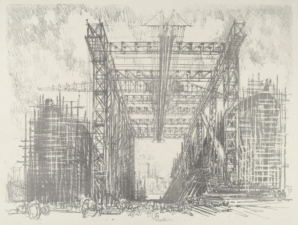 The Gantry, by Joseph Pennell, ink, 1916