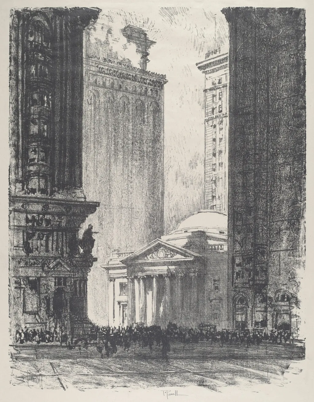 The Girard Trust Company, by Joseph Pennell, ink, 1912