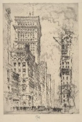 The Golden Cornice, I, by Joseph Pennell
