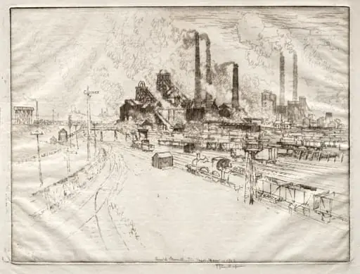 The Great Main, Near Sheffield, by Joseph Pennell