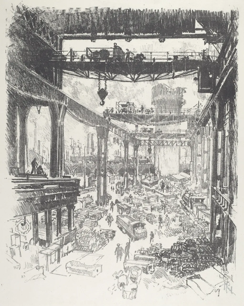The Great Tower: Pig-Iron, by Joseph Pennell, ink, 1916