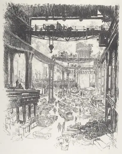 The Great Tower: Pig-Iron, by Joseph Pennell