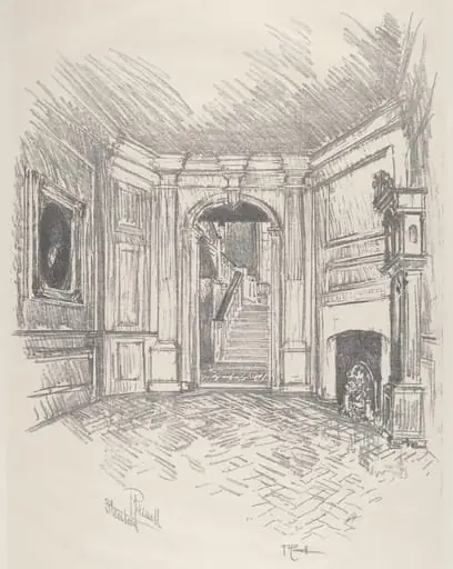 The Hall, Stenton, by Joseph Pennell