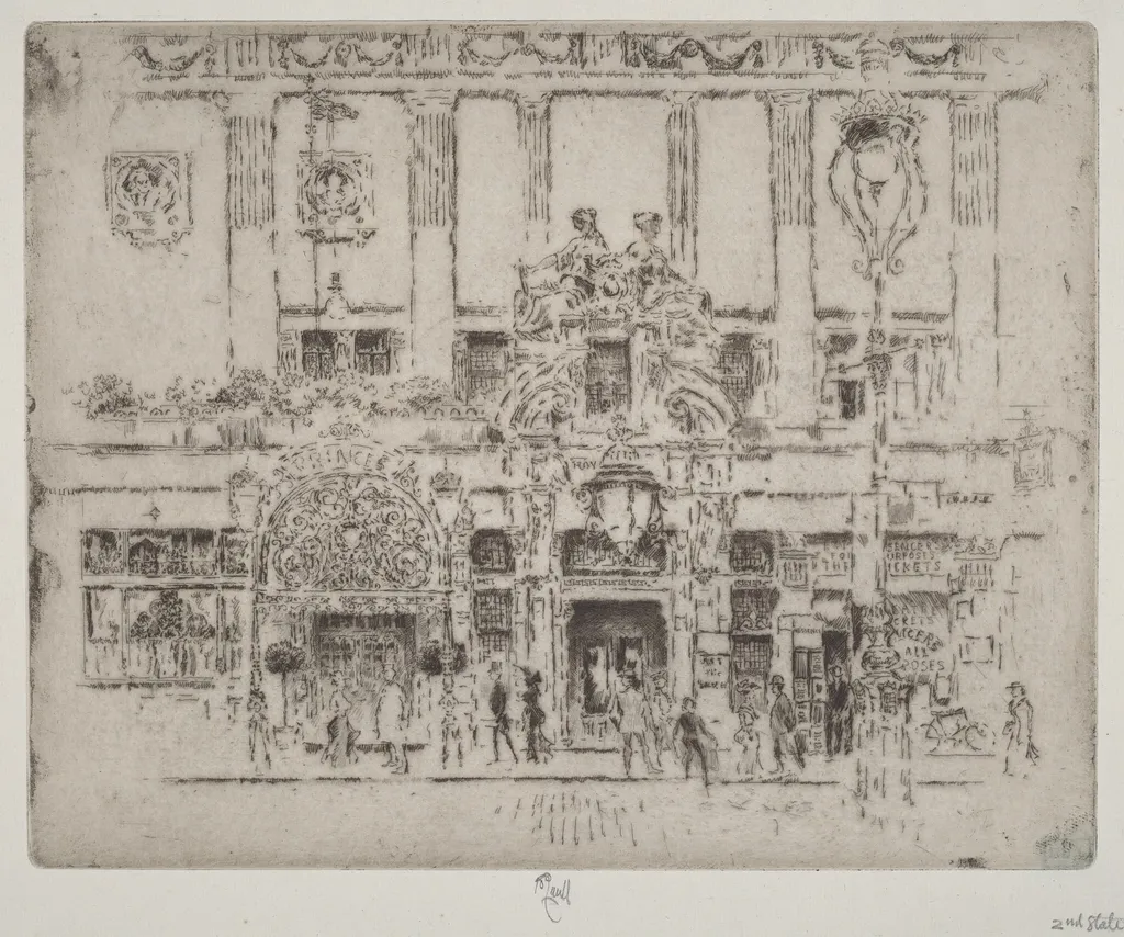 The Institute, Piccadilly, by Joseph Pennell, ink, 1906