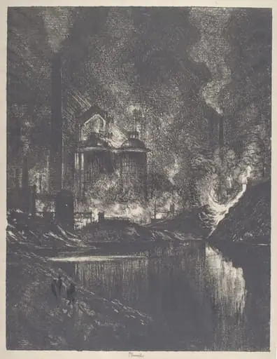 The Lake of Fire, Charleroi, by Joseph Pennell
