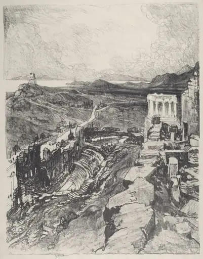 The Odeon, Athens, by Joseph Pennell