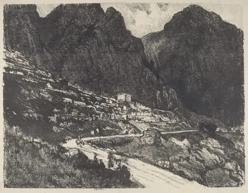 The Shining Rocks, Delphi, by Joseph Pennell