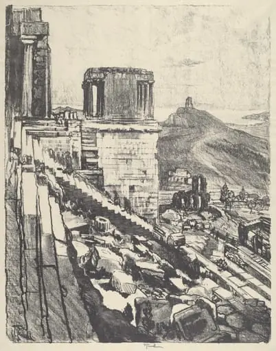 The Temple of Nike, Athens, by Joseph Pennell