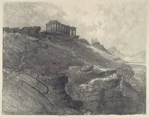 The Temples on the Wall, Girgenti, by Joseph Pennell