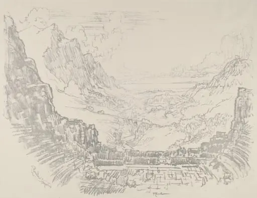 The Theatre, Segesta, by Joseph Pennell