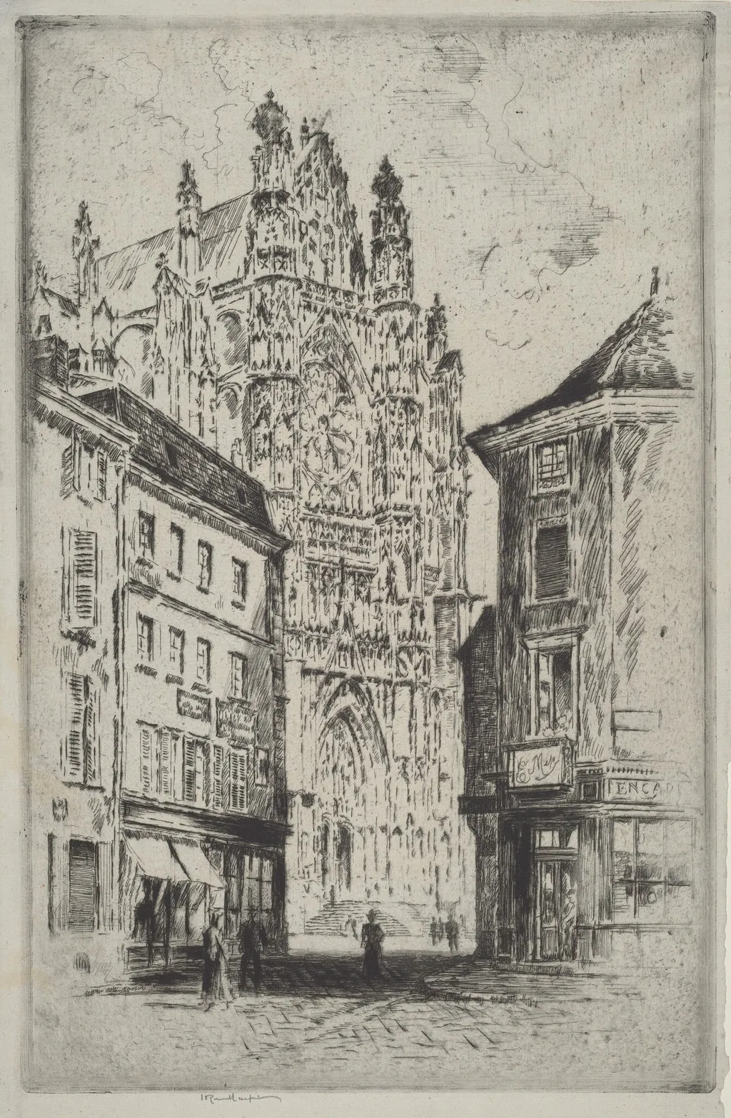 The Transept, Beauvais, by Joseph Pennell, ink, 1907