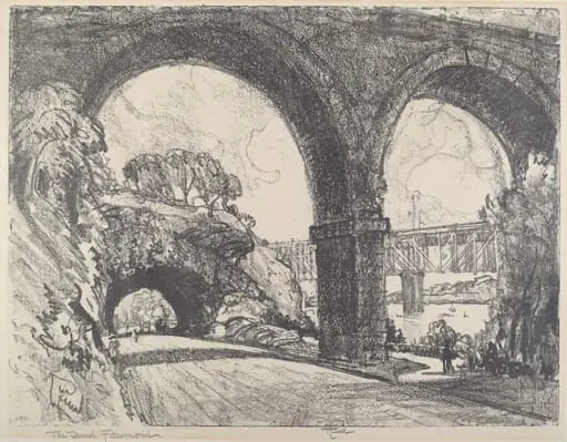 The Tunnel in the Park, by Joseph Pennell