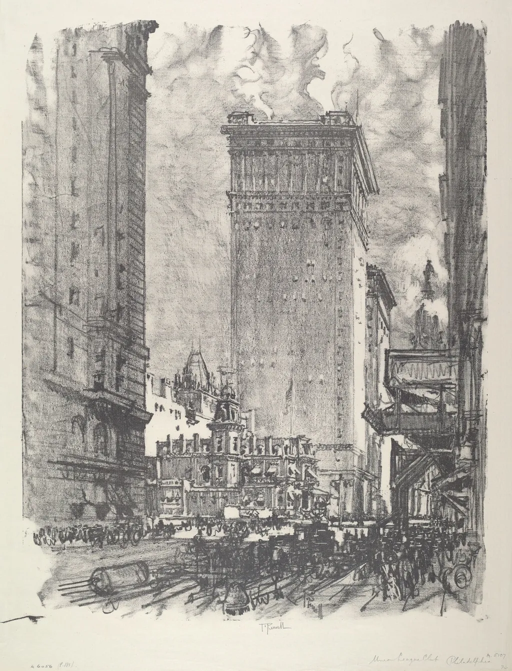 The Union League, by Joseph Pennell, ink, 1912