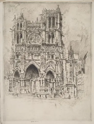 The West Front, Amiens, by Joseph Pennell