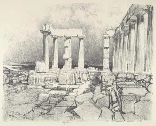 The Wine-Dark Sea, Sunium, by Joseph Pennell